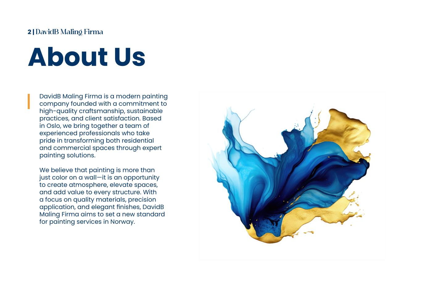 Company profile — About Us spread