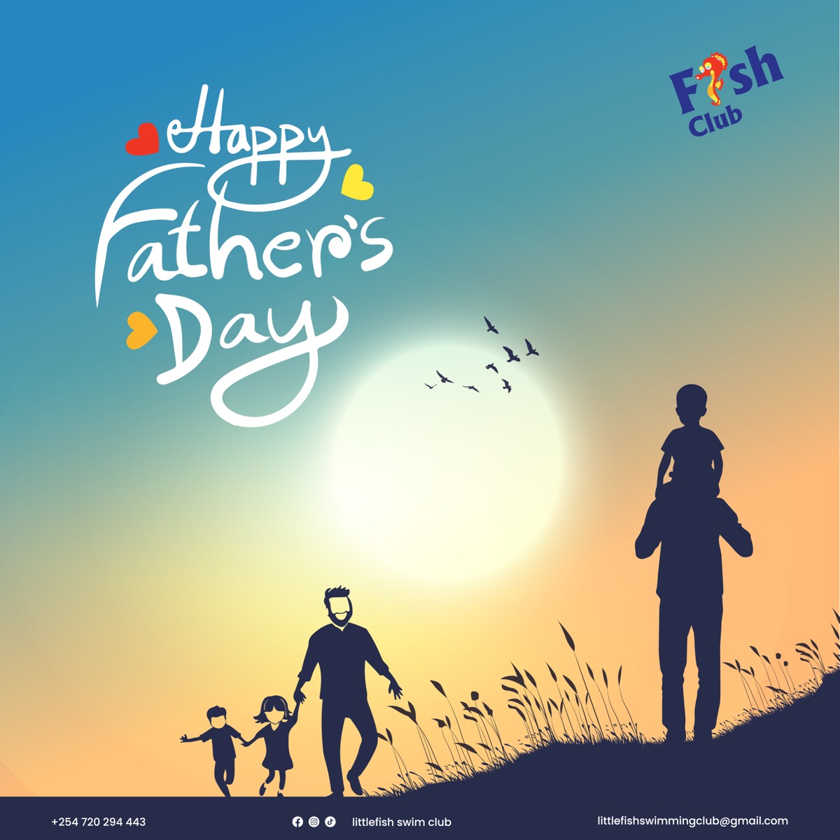 Little Fish Swim Club Father's Day social artwork