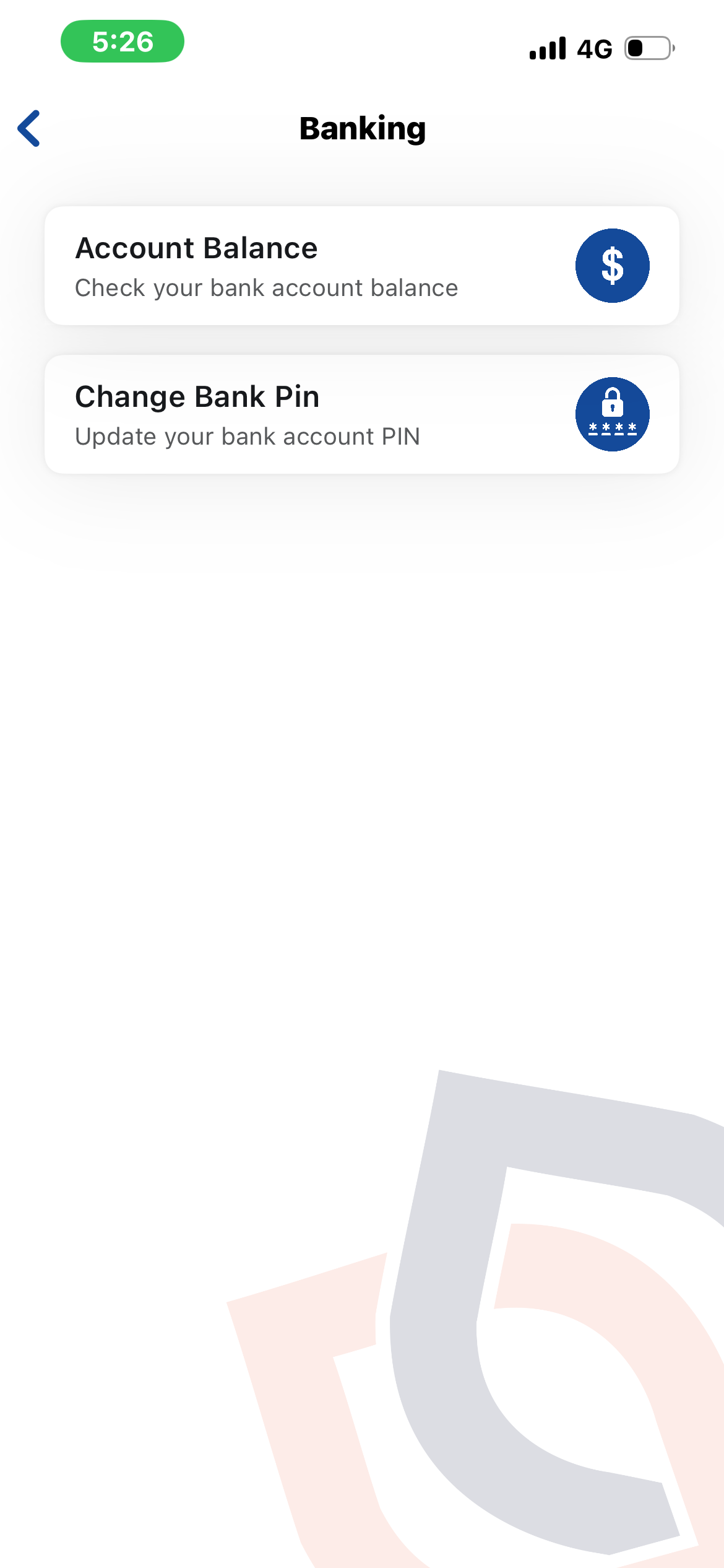 SalaamPay Banking screen with account balance and PIN options