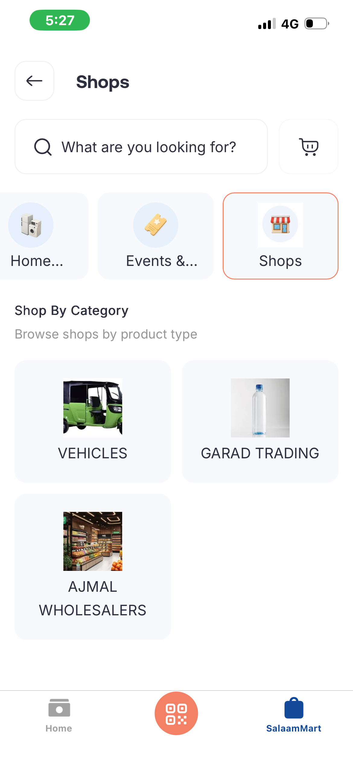 SalaamMart Shops category page