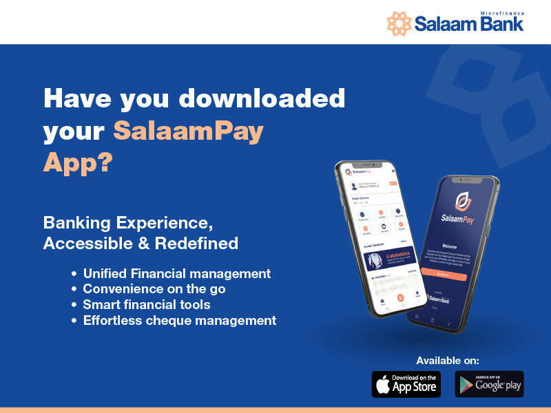 SalaamPay app promotional screen — Have you downloaded your SalaamPay App, banking experience accessible and redefined