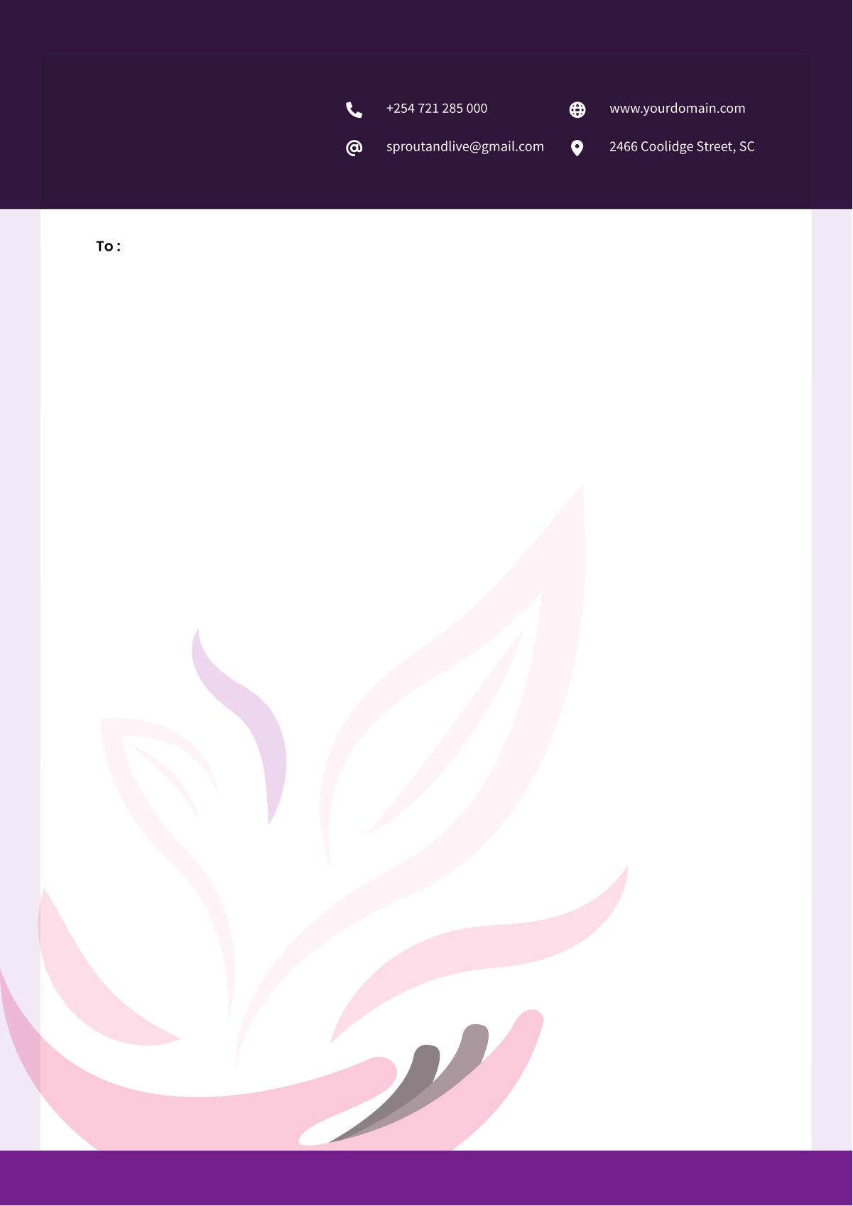 Sprout & Live letterhead design