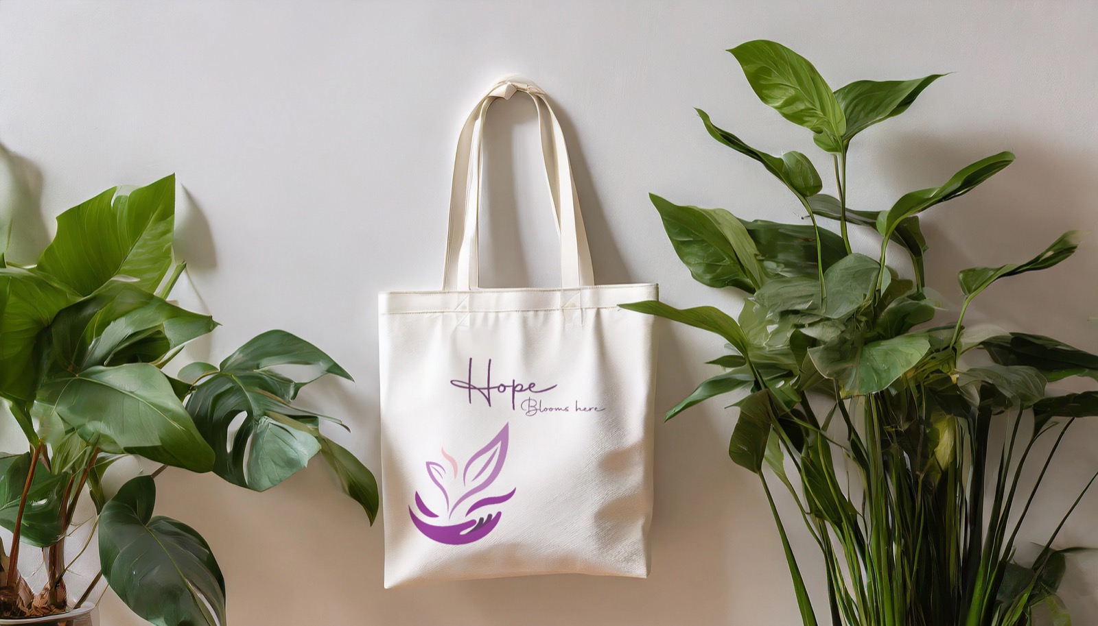 Hope Blooms Here tote bag
