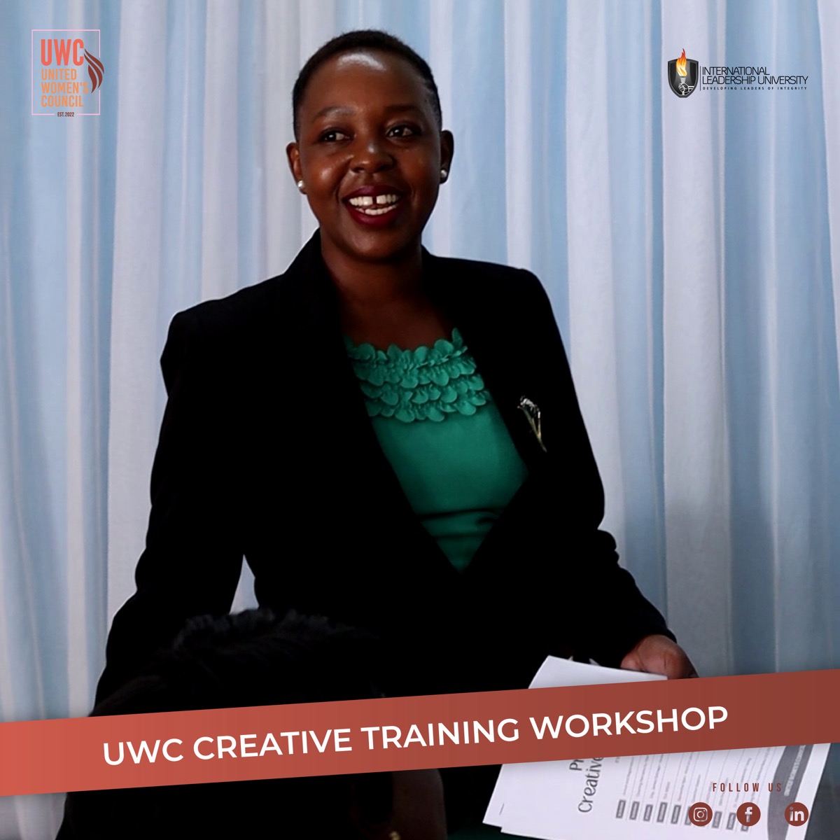 A speaker at the UWC Creative Training Workshop